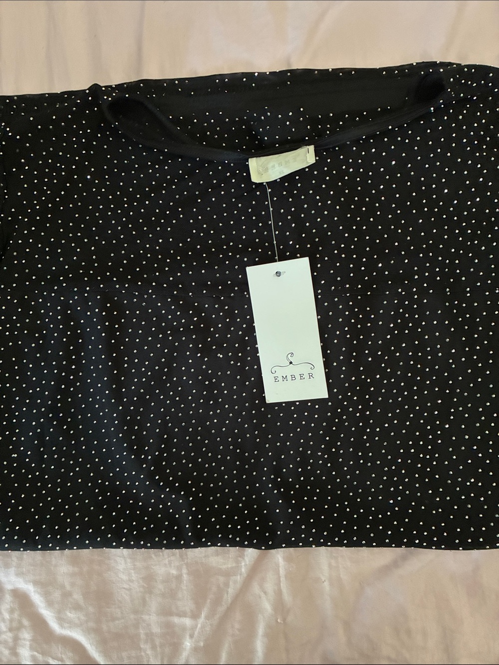 Ember Women's Black Polka Dot Short Sleeve Blouse